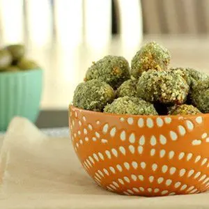 Oven Fried Stuffed Olives Keto Movie Snacks